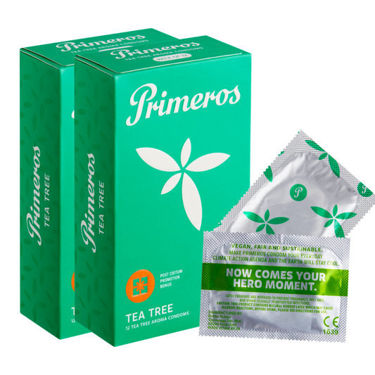AKCE 1+1 ZDARMA Primeros Tea Tree Vegan Kondomy S Vůní Čajovníku Australského 2x12
