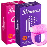 Primeros kondomy Innocent, kondomy Passion a vibrační kroužek jako dárek zdarma