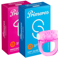 Primeros kondomy Innocent, kondomy Soft Glide a vibrační kroužek jako dárek zdarma