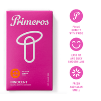 Primeros kondomy Innocent, kondomy Soft Glide a vibrační kroužek jako dárek zdarma