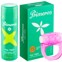 Primeros lubrikant Tea Tree, kondomy Tea Tree a vibrační kroužek jako dárek zdarma