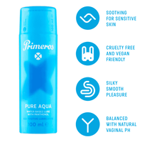 Primeros lubrikant Pure Aqua, kondomy Innocent a vibrační kroužek jako dárek zdarma