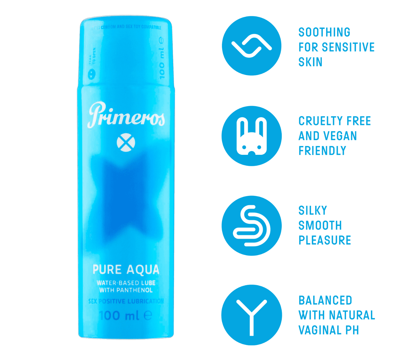 Primeros lubrikant Pure Aqua, kondomy Passion a vibrační kroužek jako dárek zdarma