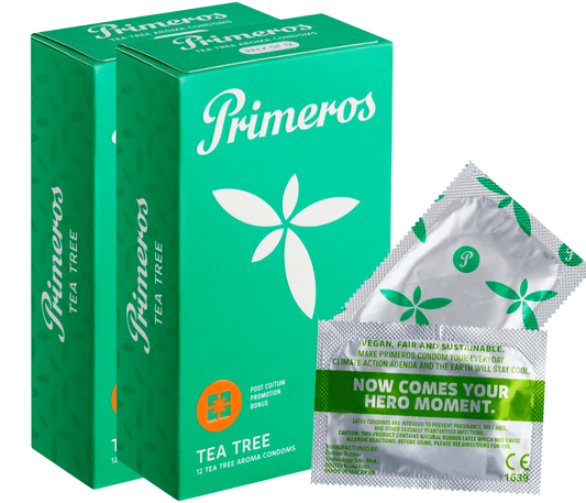 1+1 ZDARMA Primeros Tea Tree Kondomy S Vůní Čajovníku Australského, 2x12 ks