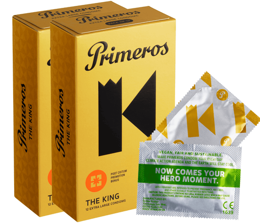 1+1 ZDARMA Primeros The King Extra Velké Kondomy, 2x12 ks
