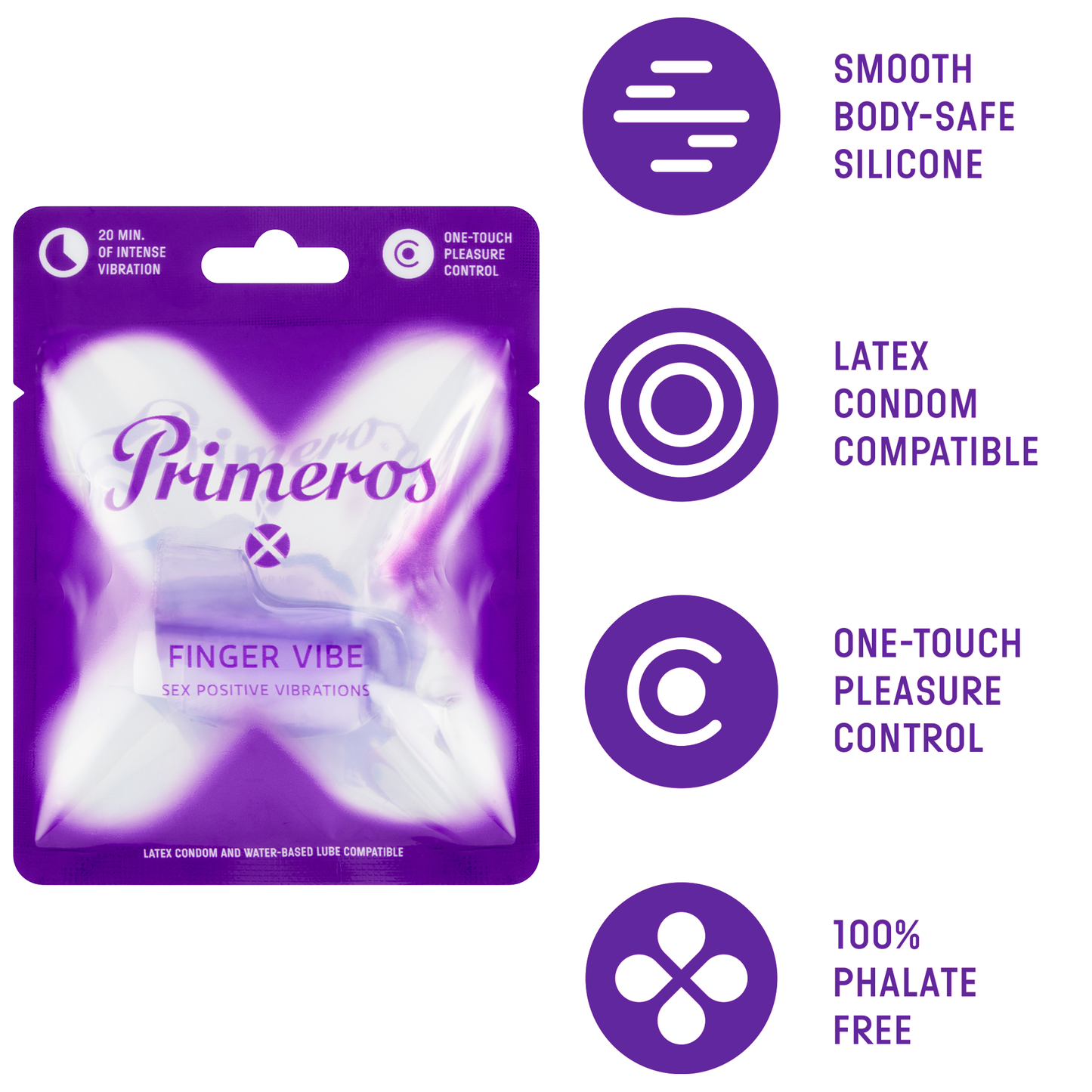 Primeros kondomy Soft Glide, kondomy Passion a vibrační náprstek jako dárek zdarma
